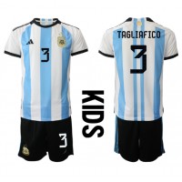 Dětský Fotbalový dres Argentina Nicolas Tagliafico #3 MS 2022 Domácí Krátký Rukáv (+ trenýrky)